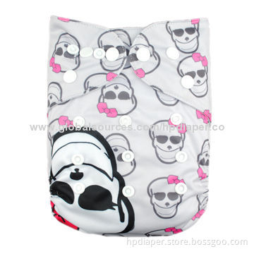 Cute Pull-up Diaper, Easy to Use with Breathable TPU Outer Material